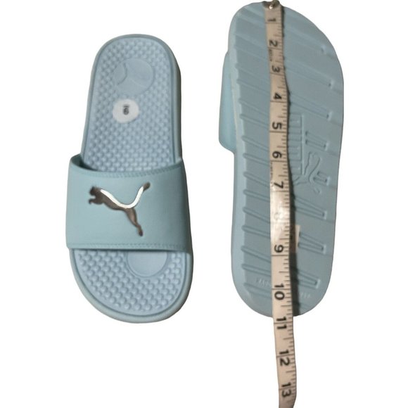 🌹Women’s Slides Size 9 PUMA Cool Cat Style: 371016 17 Blue Glow Silver - Picture 5 of 11